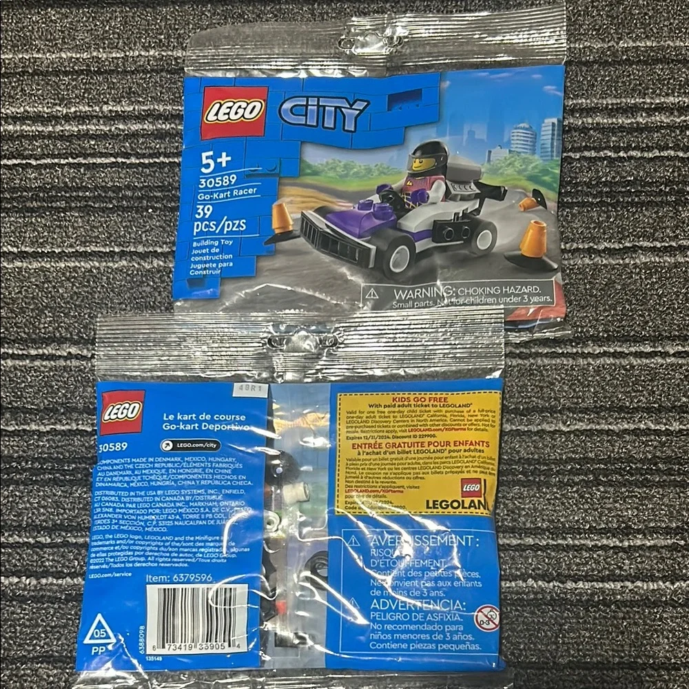 LEGO City Purple Race Car Building Kits Set of 2 NEW